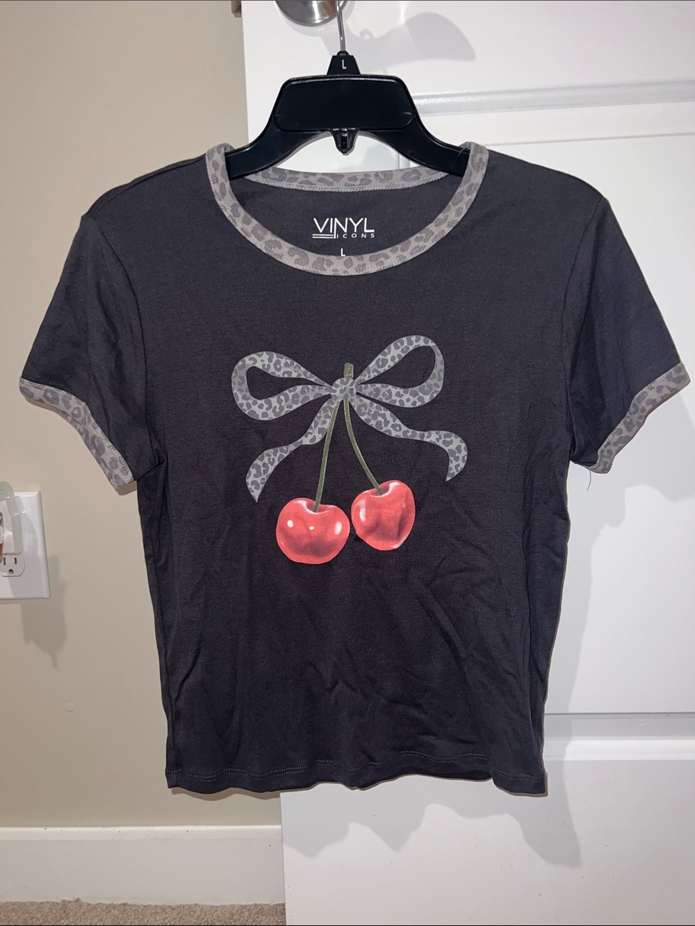 Vinyl Icons Girls' Black Cherry Graphic Tee